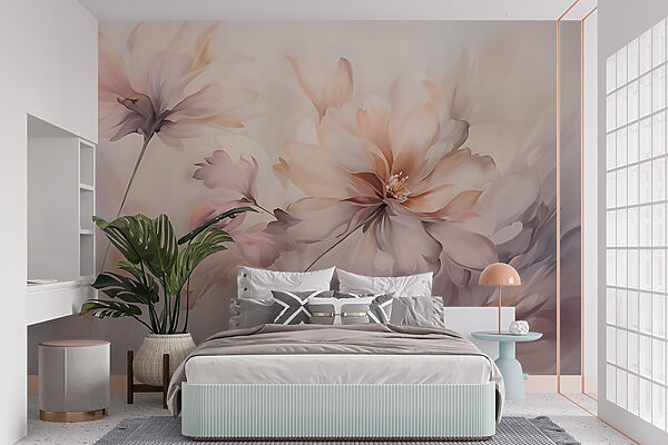 Pintura de flores sobre fondo blanco Pintura de flores sobre fondo blanco