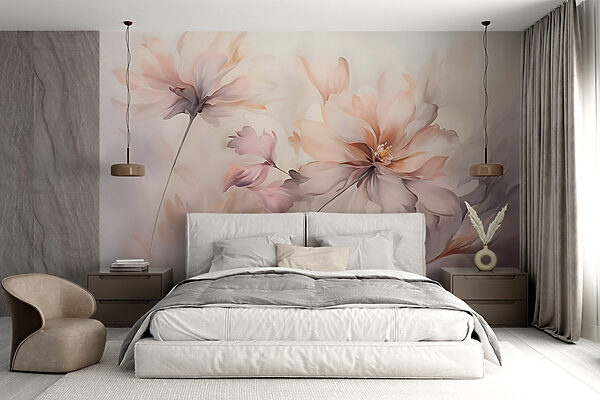 Pintura de flores sobre fondo blanco Pintura de flores sobre fondo blanco