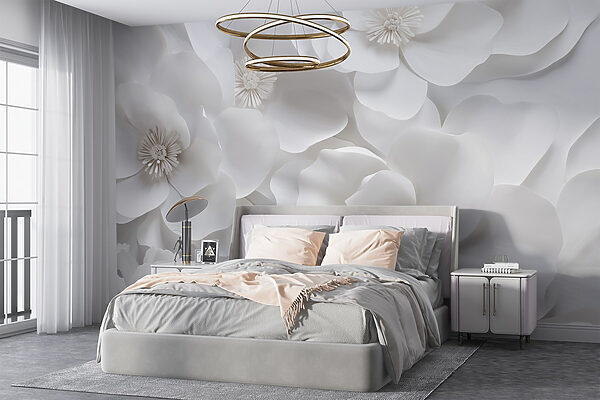 Fotomurales Fotomurales Grupo de flores blancas (SKU: w09053)