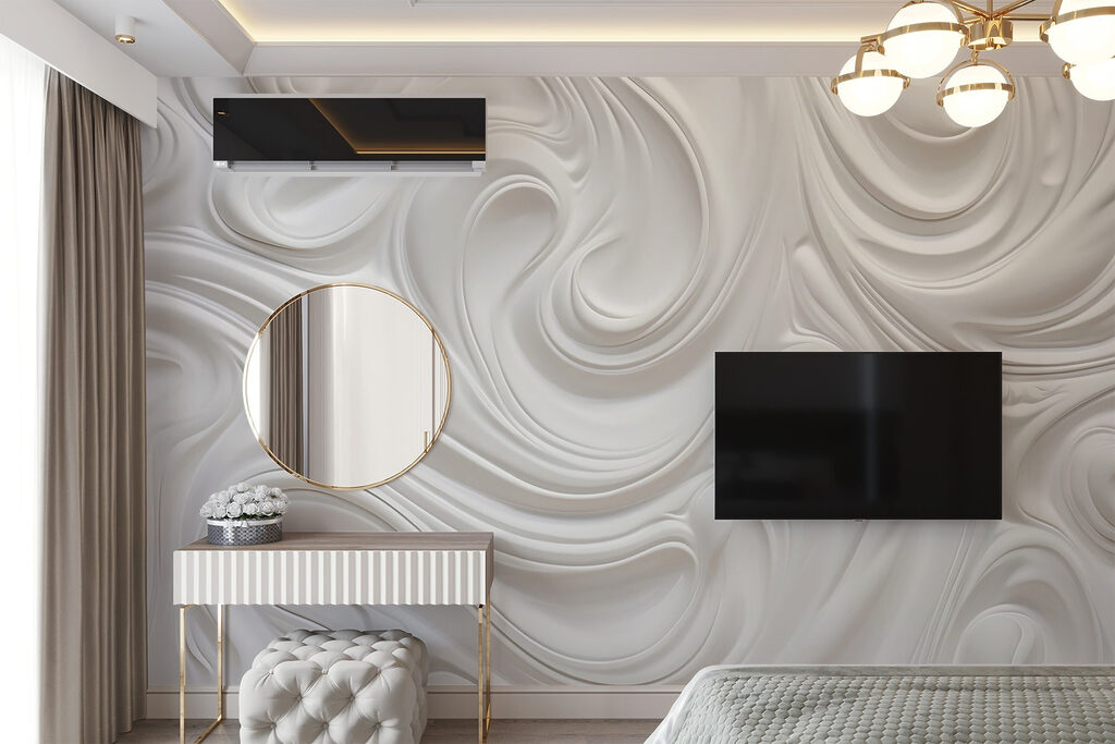 White swirly surface