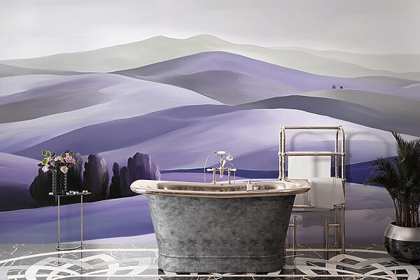 Landscape of hills with trees