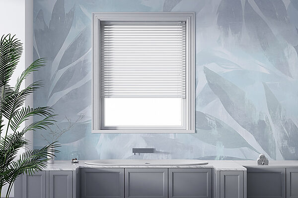 White and grey background with leaves