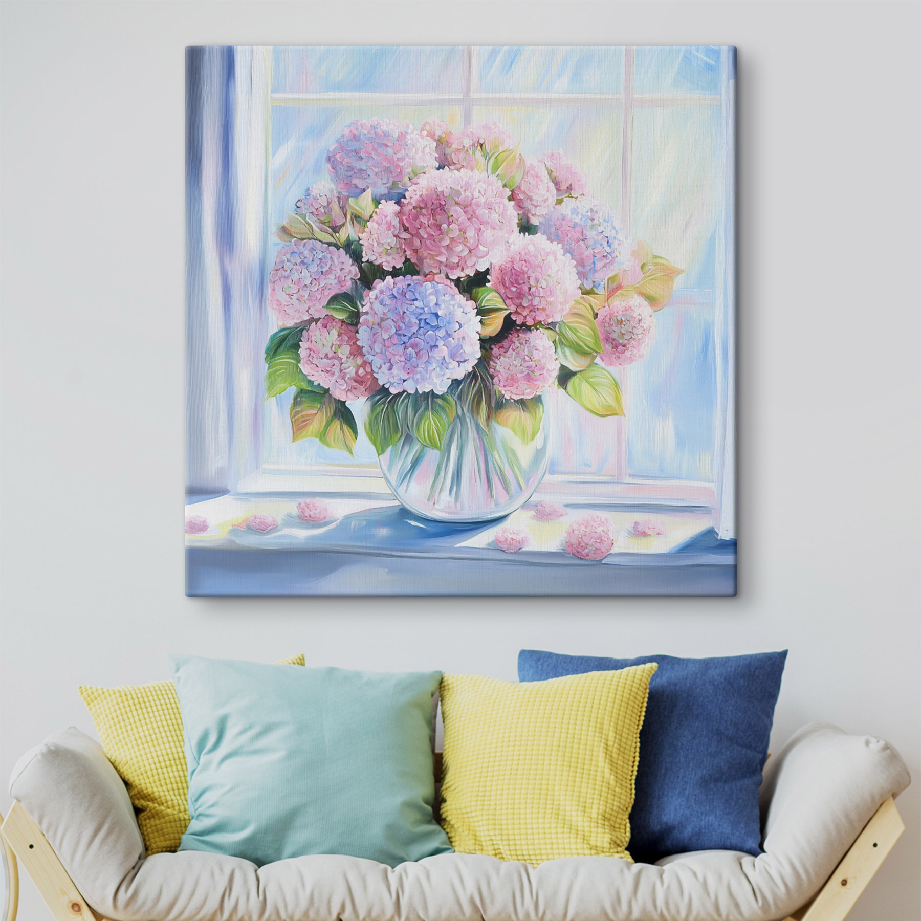 Painting of a vase of flowers Painting of a vase of flowers