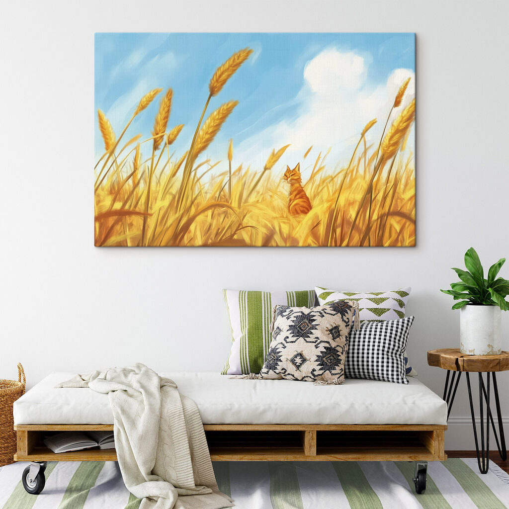 Cat sitting in a wheat field Cat sitting in a wheat field