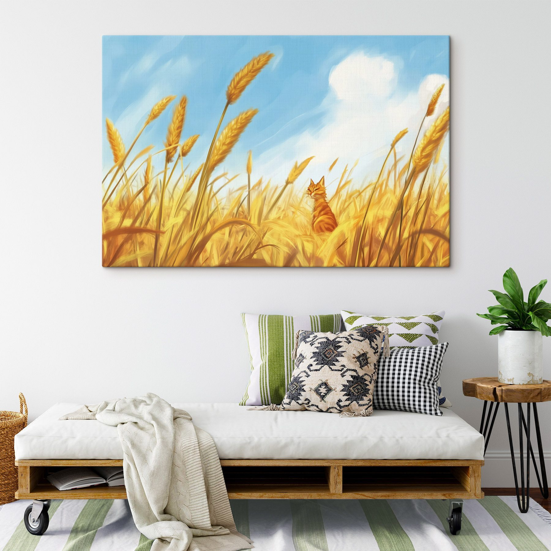 Cat sitting in a wheat field Cat sitting in a wheat field