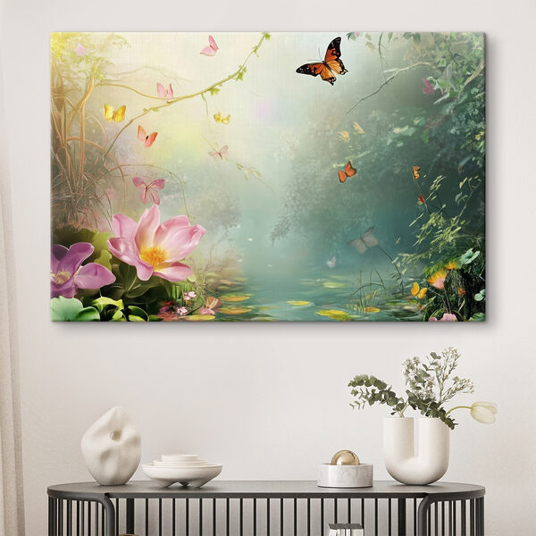 Butterfly and flowers in a forest Butterfly and flowers in a forest