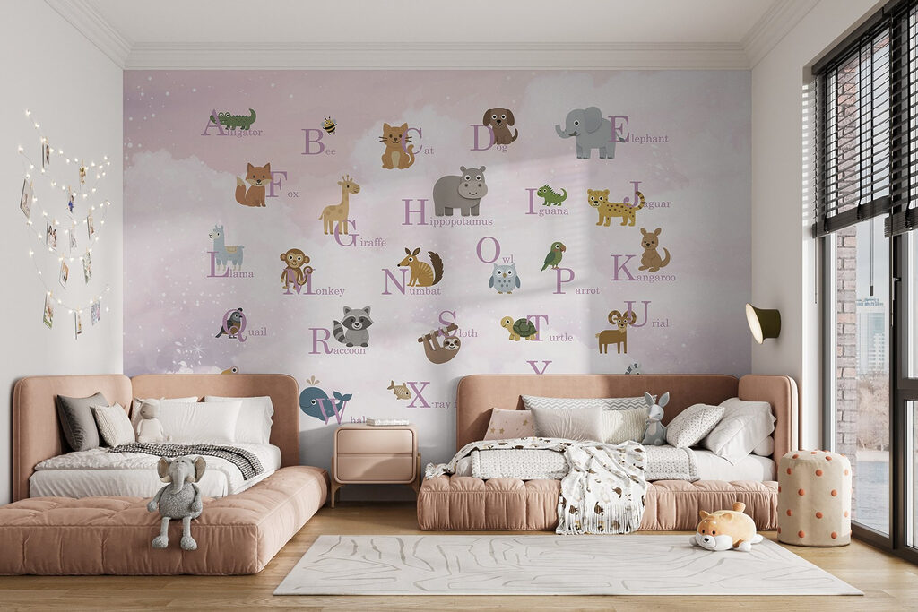 Group of animals with letters
