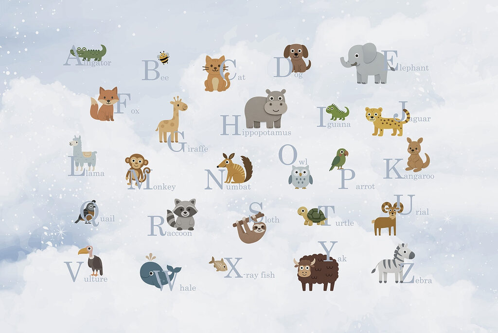 Grupo de animales con letras Grupo de animales con letras