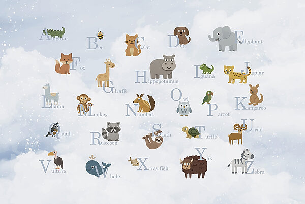 Grupo de animales con letras Grupo de animales con letras