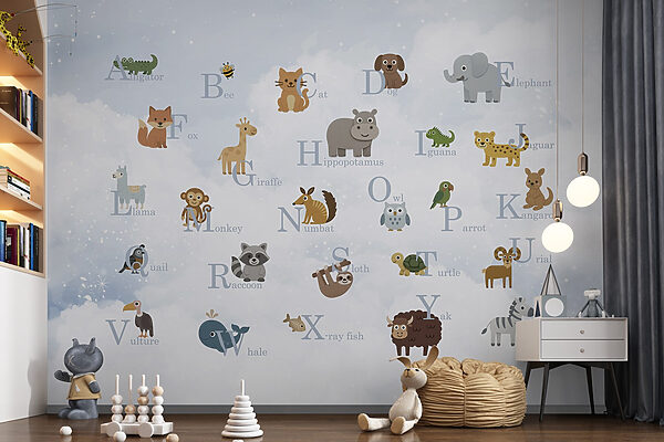 Grupo de animales con letras Grupo de animales con letras