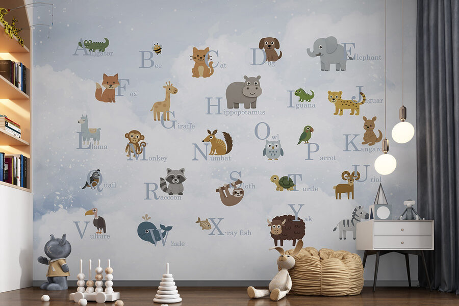 Grupo de animales con letras Grupo de animales con letras