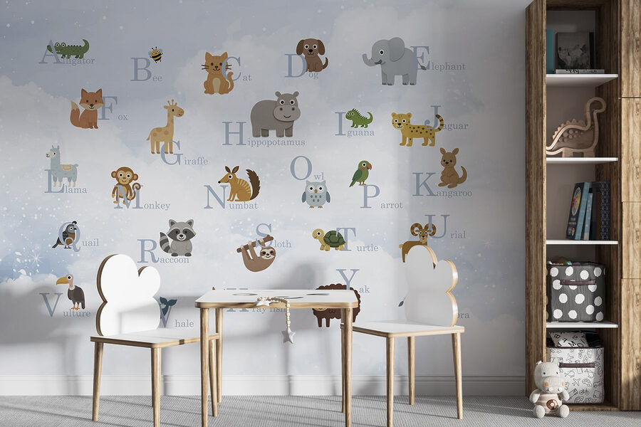 Grupo de animales con letras Grupo de animales con letras