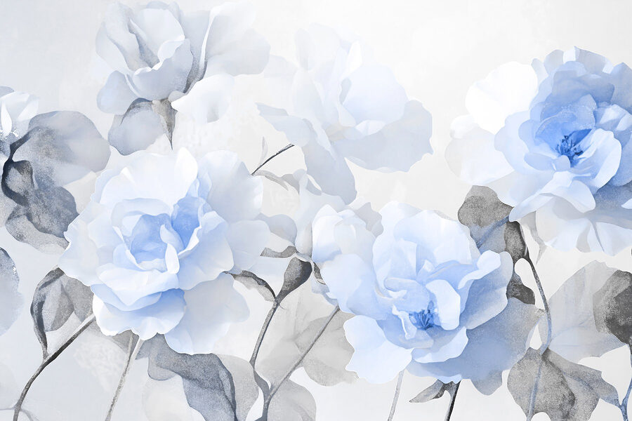 Grupo de flores azules