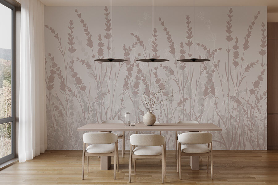 Delicado estampado floral en tonos suaves