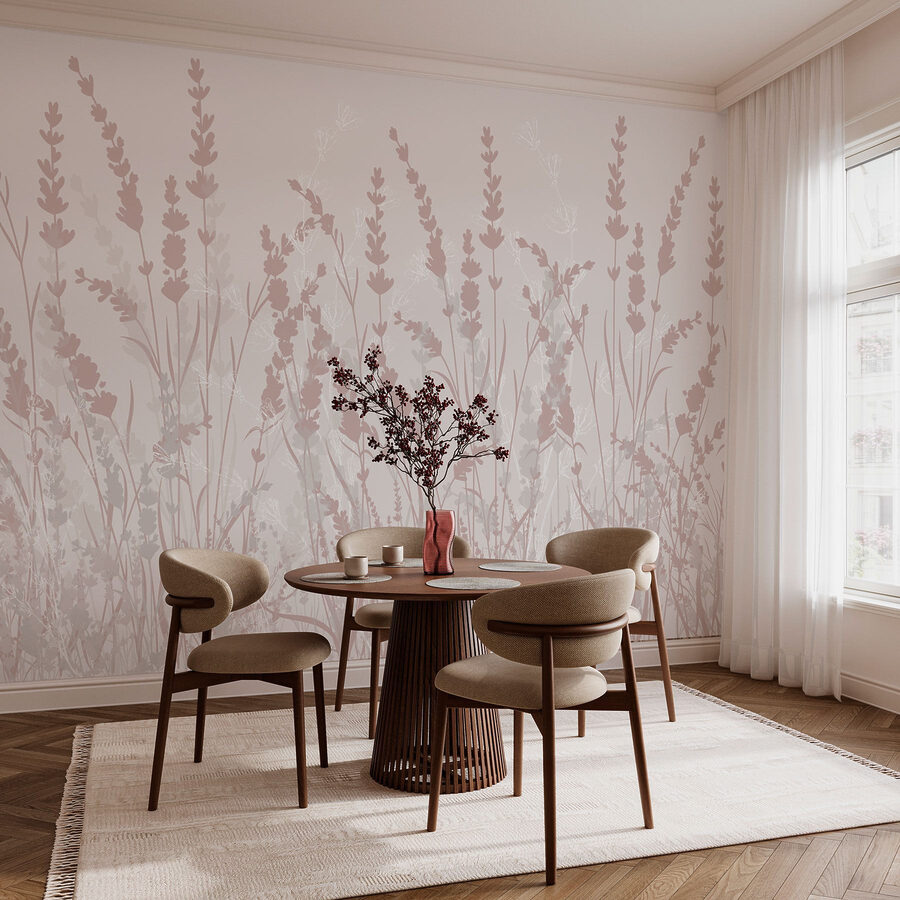 Delicado estampado floral en tonos suaves