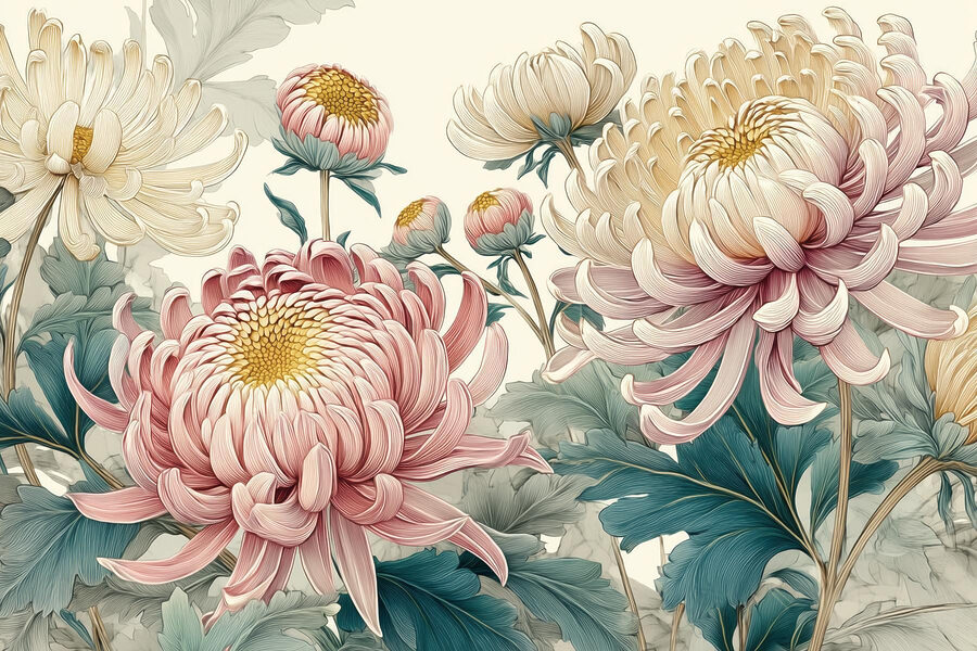 Elegantes flores en suaves tonos pastel