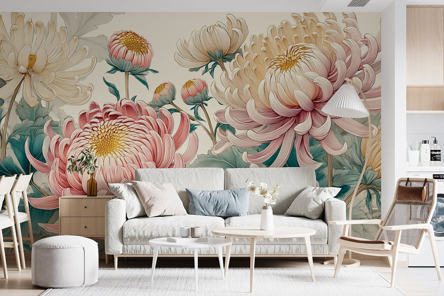 Elegantes flores en suaves tonos pastel