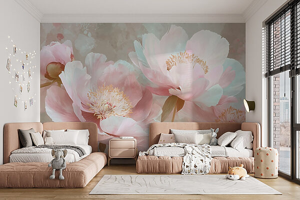 Delicate blooms in soft pastel hues