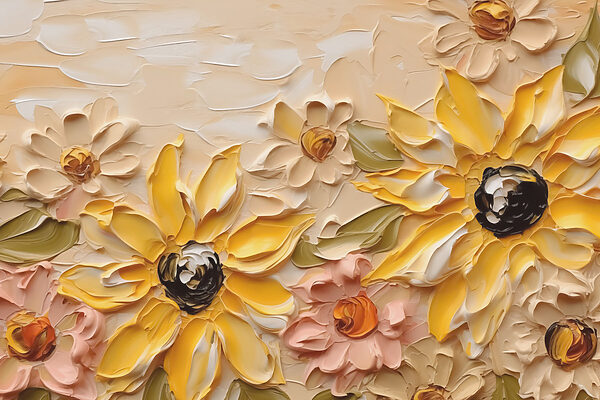 Painting of flowers on a wall