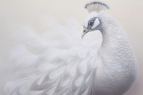 Pavo real blanco con ojos azules Pavo real blanco con ojos azules