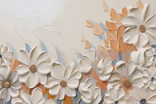 Pintura de flores en una pared Pintura de flores en una pared