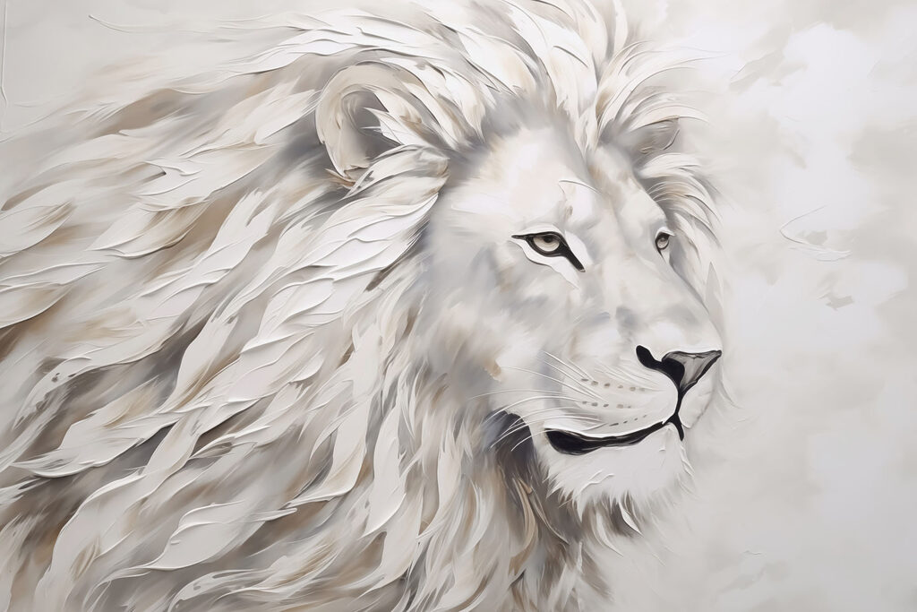 León blanco con pelo largo León blanco con pelo largo