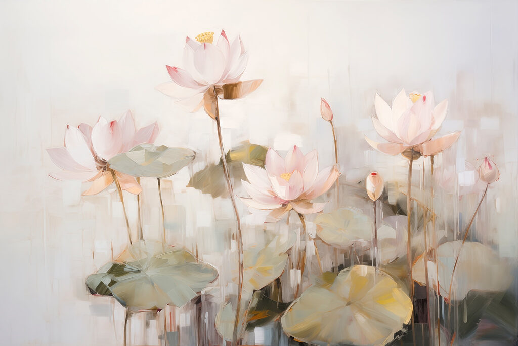 Pintura de flores y hojas Pintura de flores y hojas