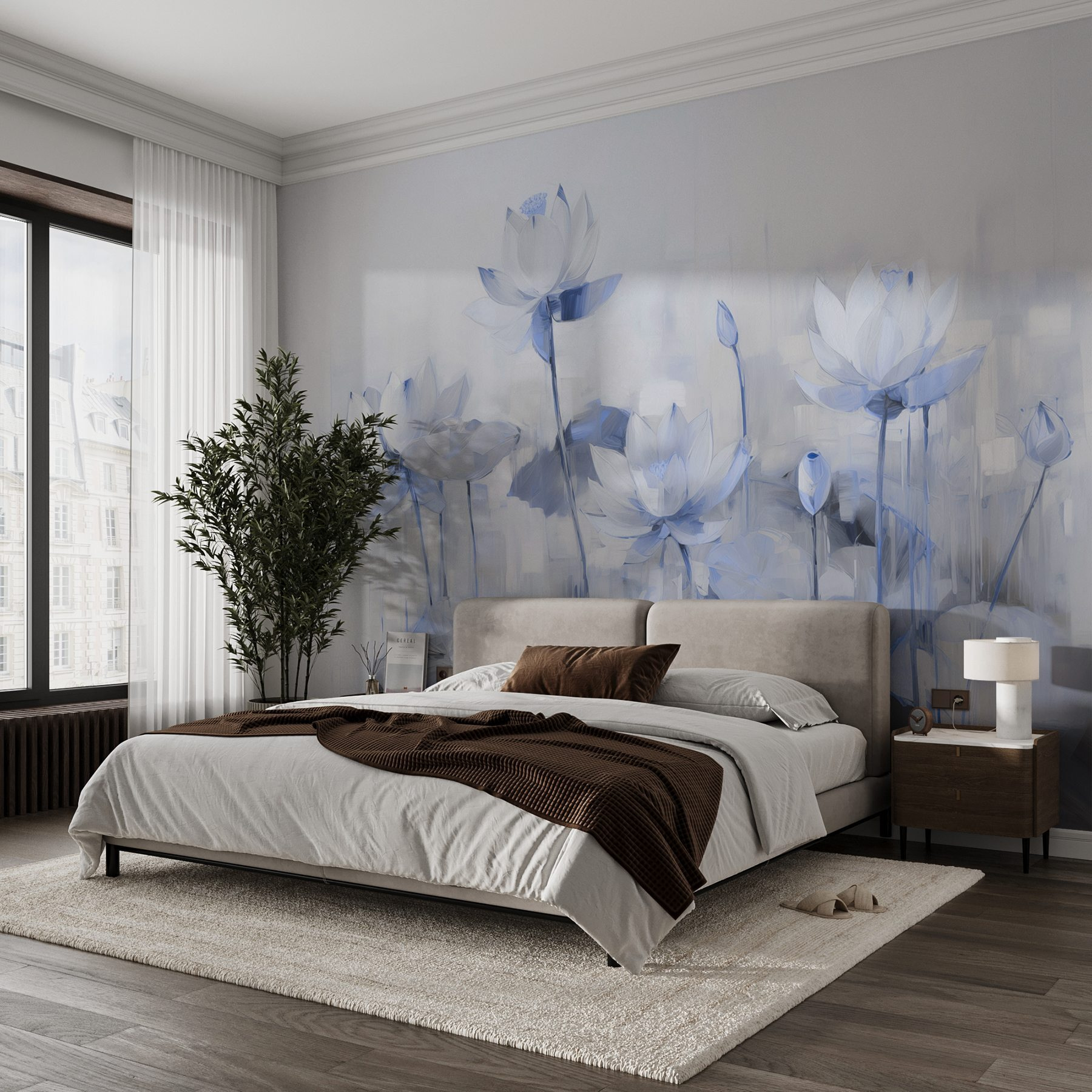 Painting of flowers and leaves
