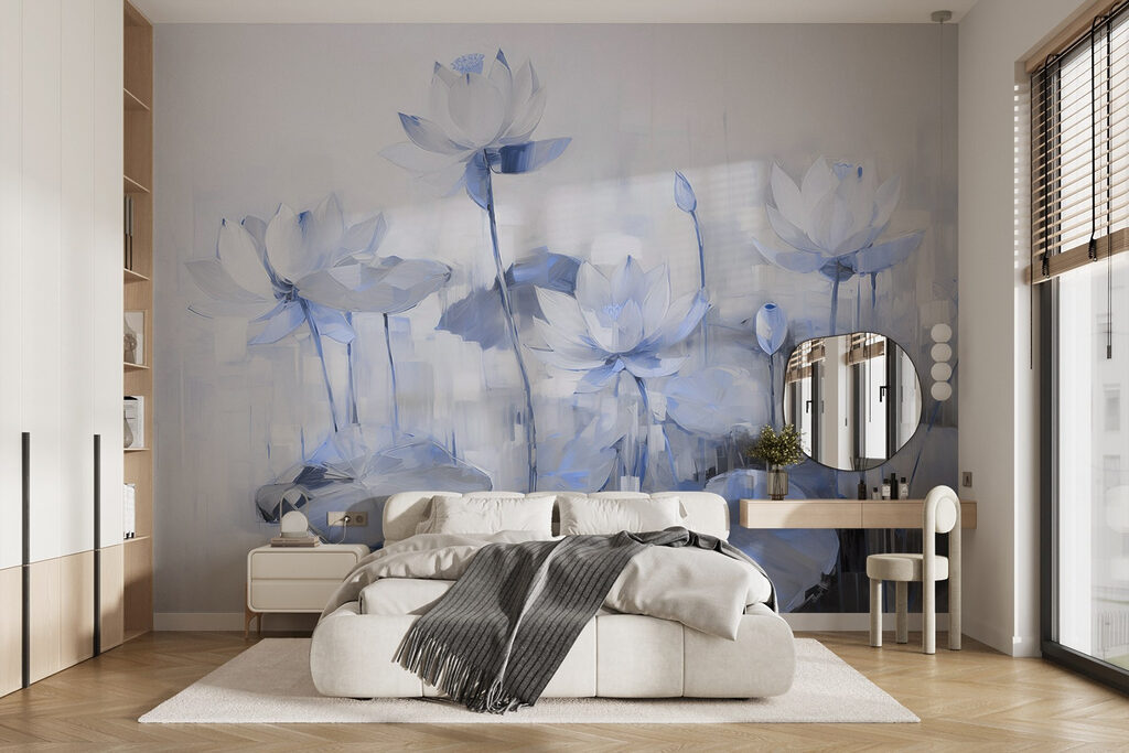 Painting of flowers and leaves
