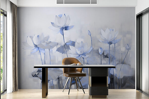Painting of flowers and leaves