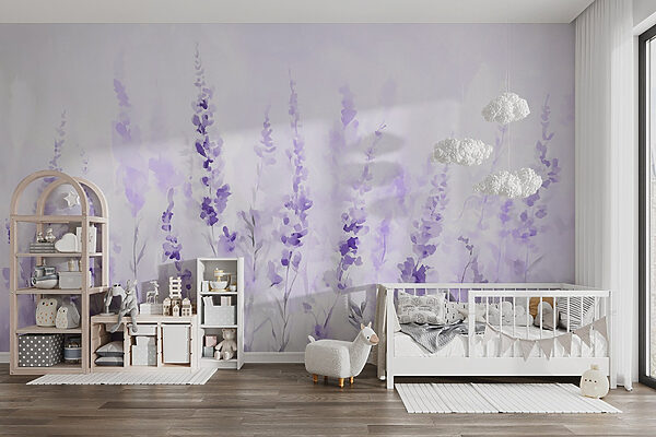 Pintura de flores moradas Pintura de flores moradas