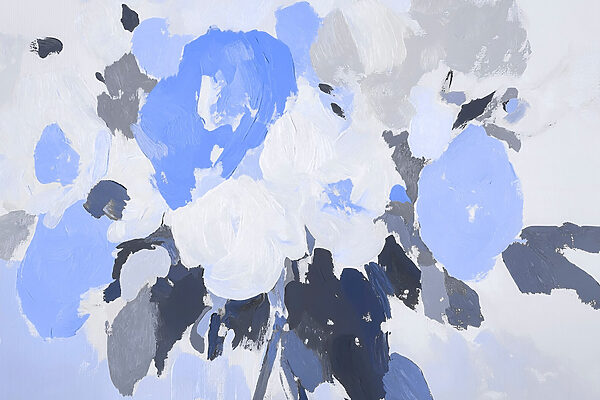 Pintura de flores en azul y gris Pintura de flores en azul y gris