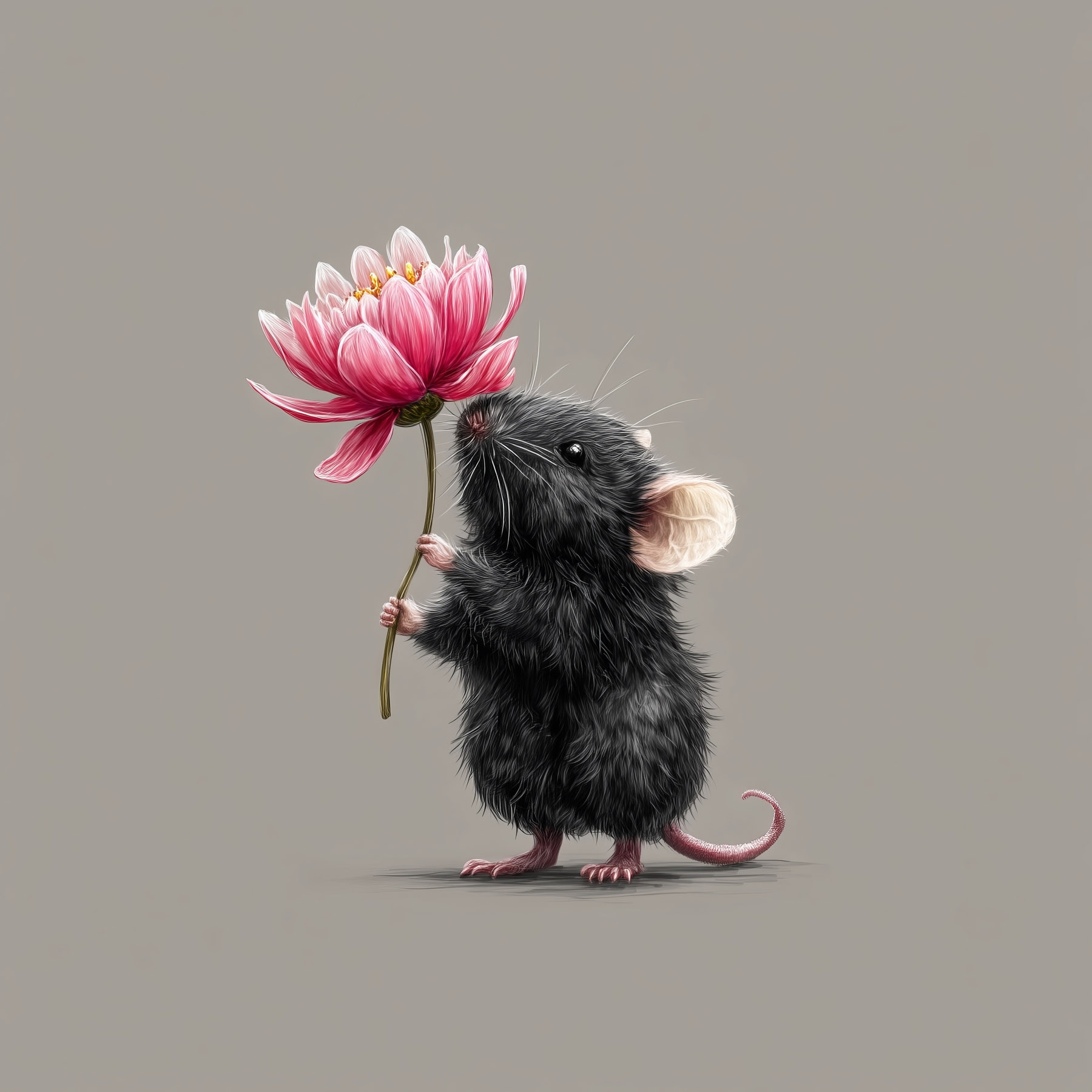 Mouse holding a flower Mouse holding a flower