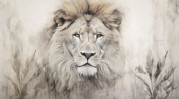 Majestuoso león en un entorno sereno Majestuoso león en un entorno sereno