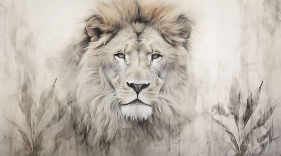Majestuoso león en un entorno sereno