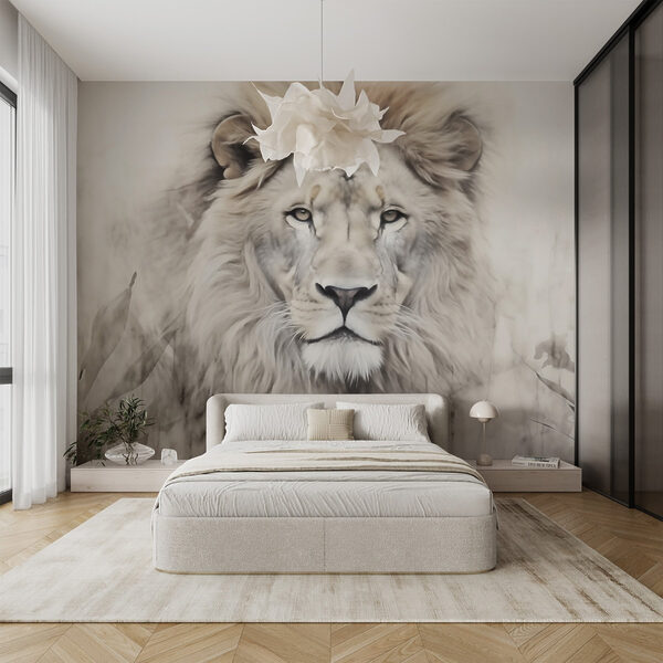 Majestuoso león en un entorno sereno Majestuoso león en un entorno sereno