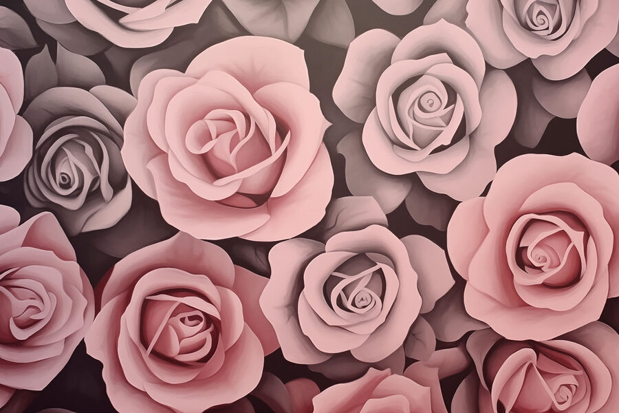 Grupo de rosas rosadas