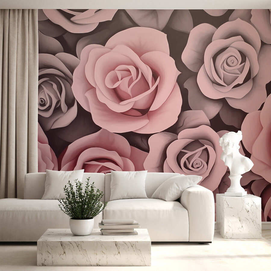 Grupo de rosas rosadas