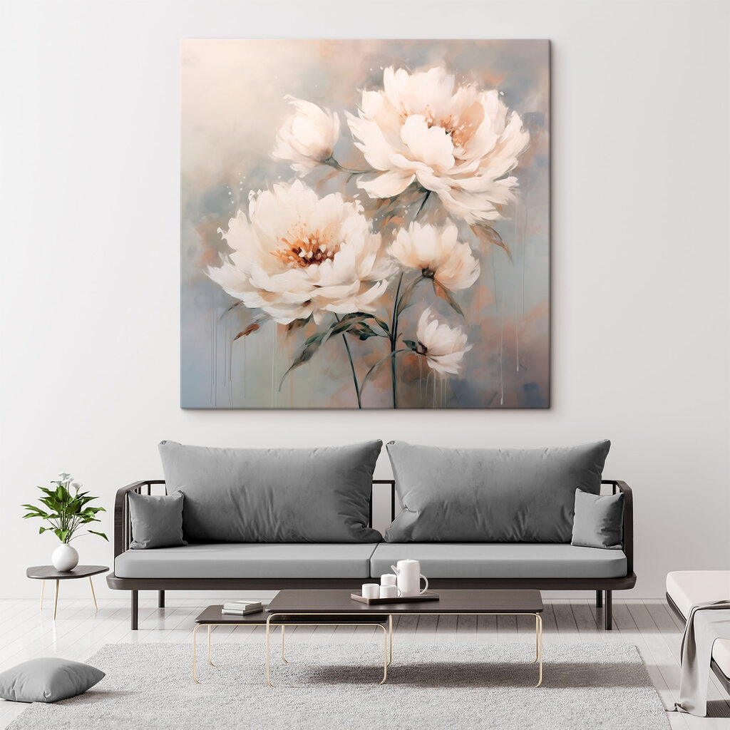 Painting of white flowers Painting of white flowers