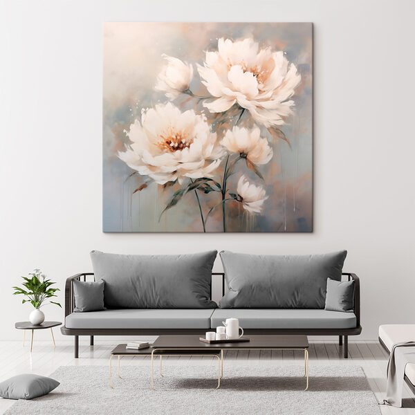 Painting of white flowers Painting of white flowers