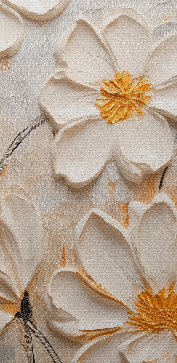 Painting of white flowers Painting of white flowers