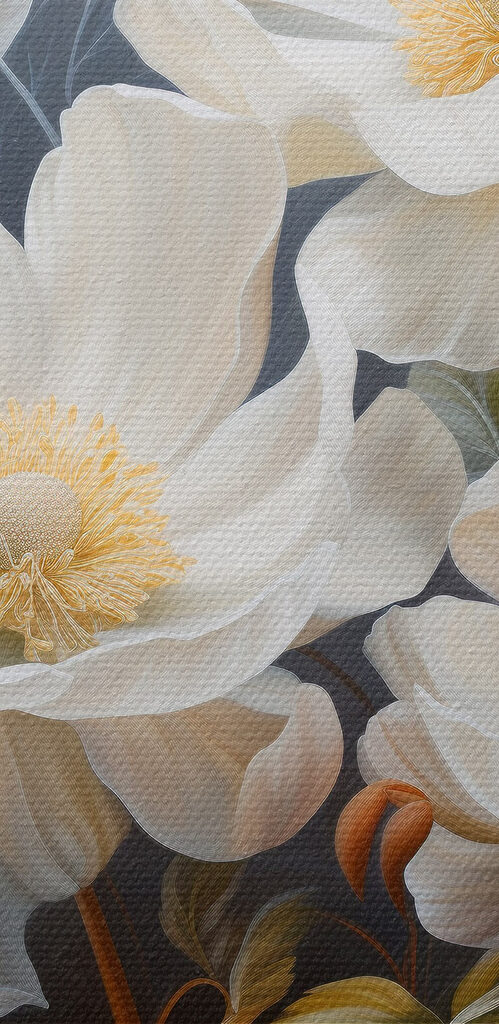 Painting of white flowers Painting of white flowers