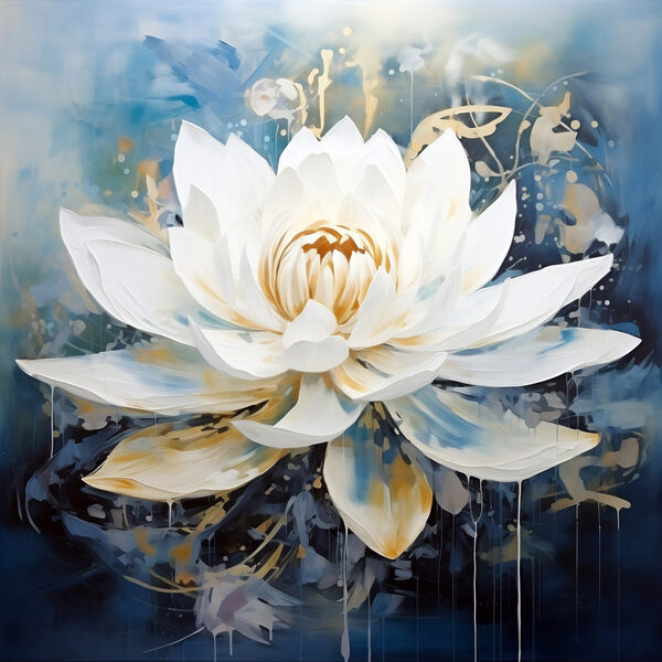 Painting of a white flower Painting of a white flower