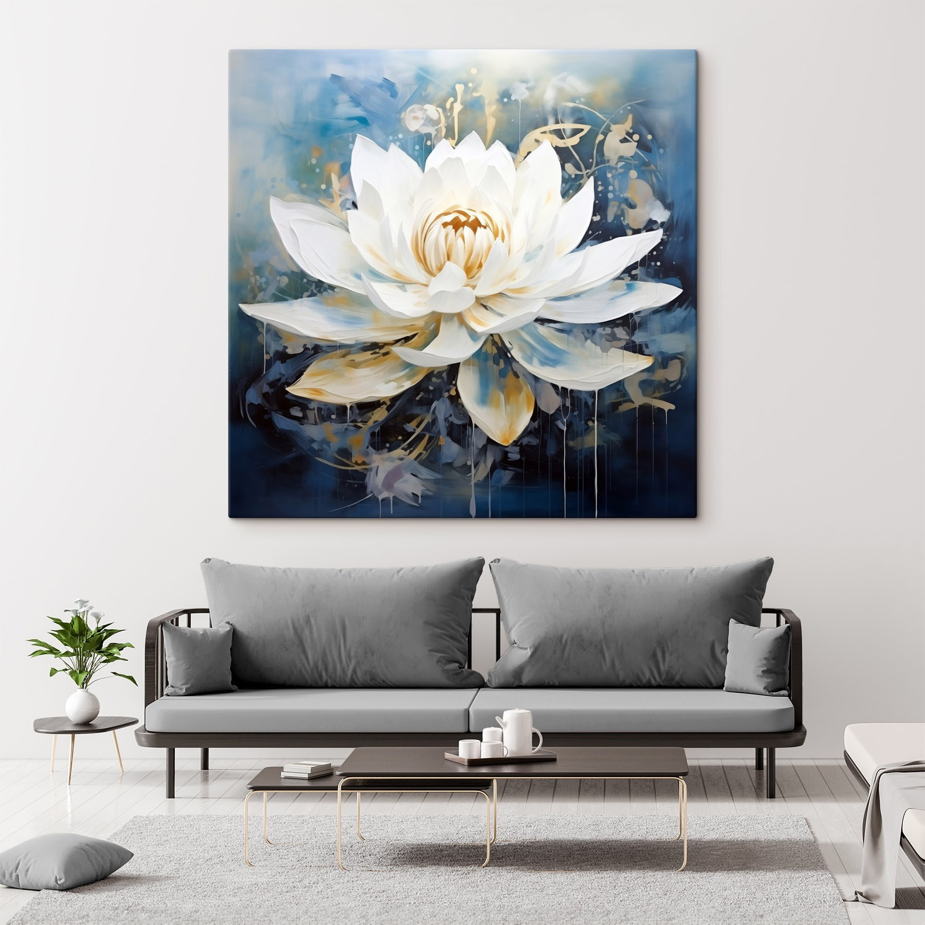 Painting of a white flower Painting of a white flower