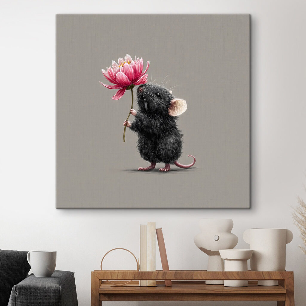 Mouse holding a flower Mouse holding a flower