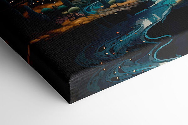 Landscape with trees and planets Landscape with trees and planets