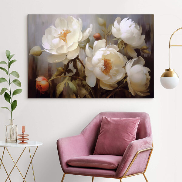 Painting of white flowers