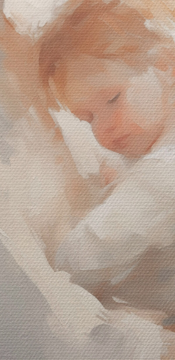 Painting of a woman holding a baby Painting of a woman holding a baby