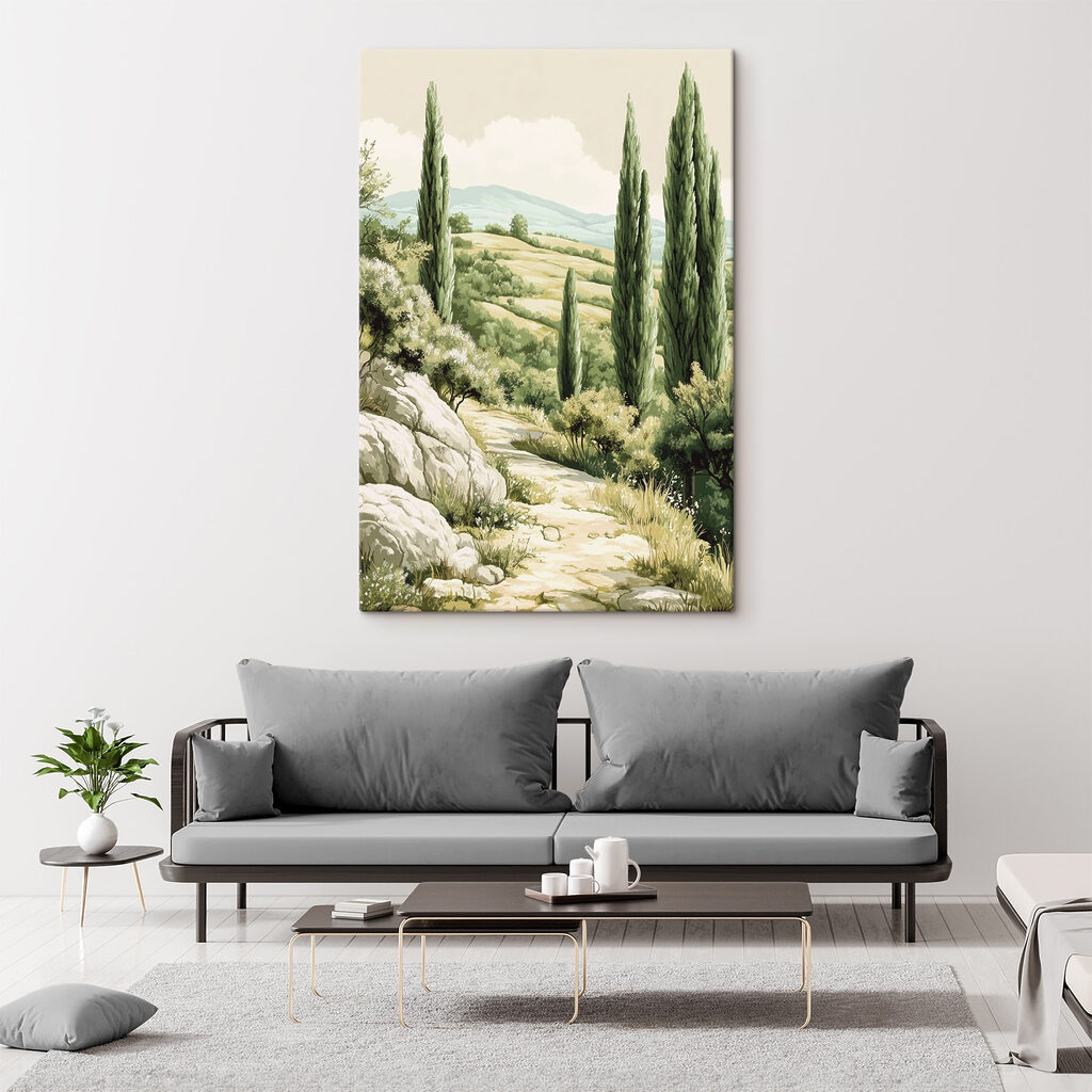 Landscape with trees and hills Landscape with trees and hills