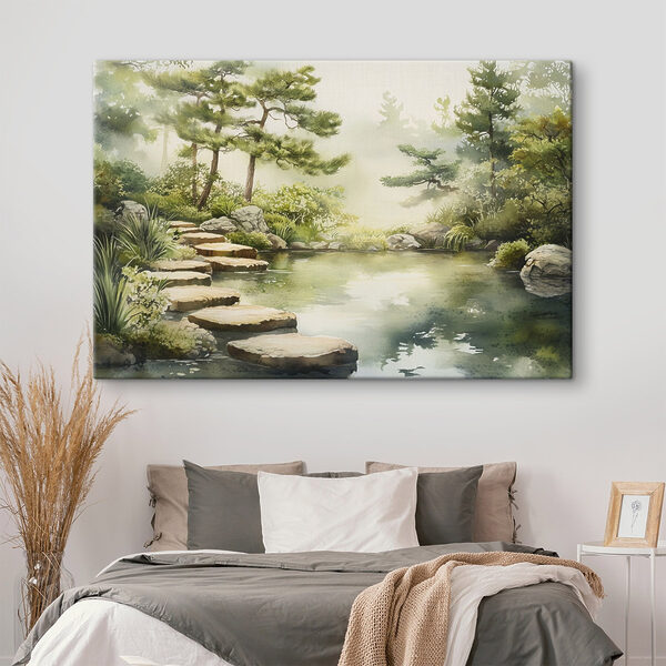 Cuadros Un estanque con un sendero que conduce hasta él (SKU: s44313) Cuadros Cuadros Un estanque con un sendero que conduce hasta él (SKU: s44313)